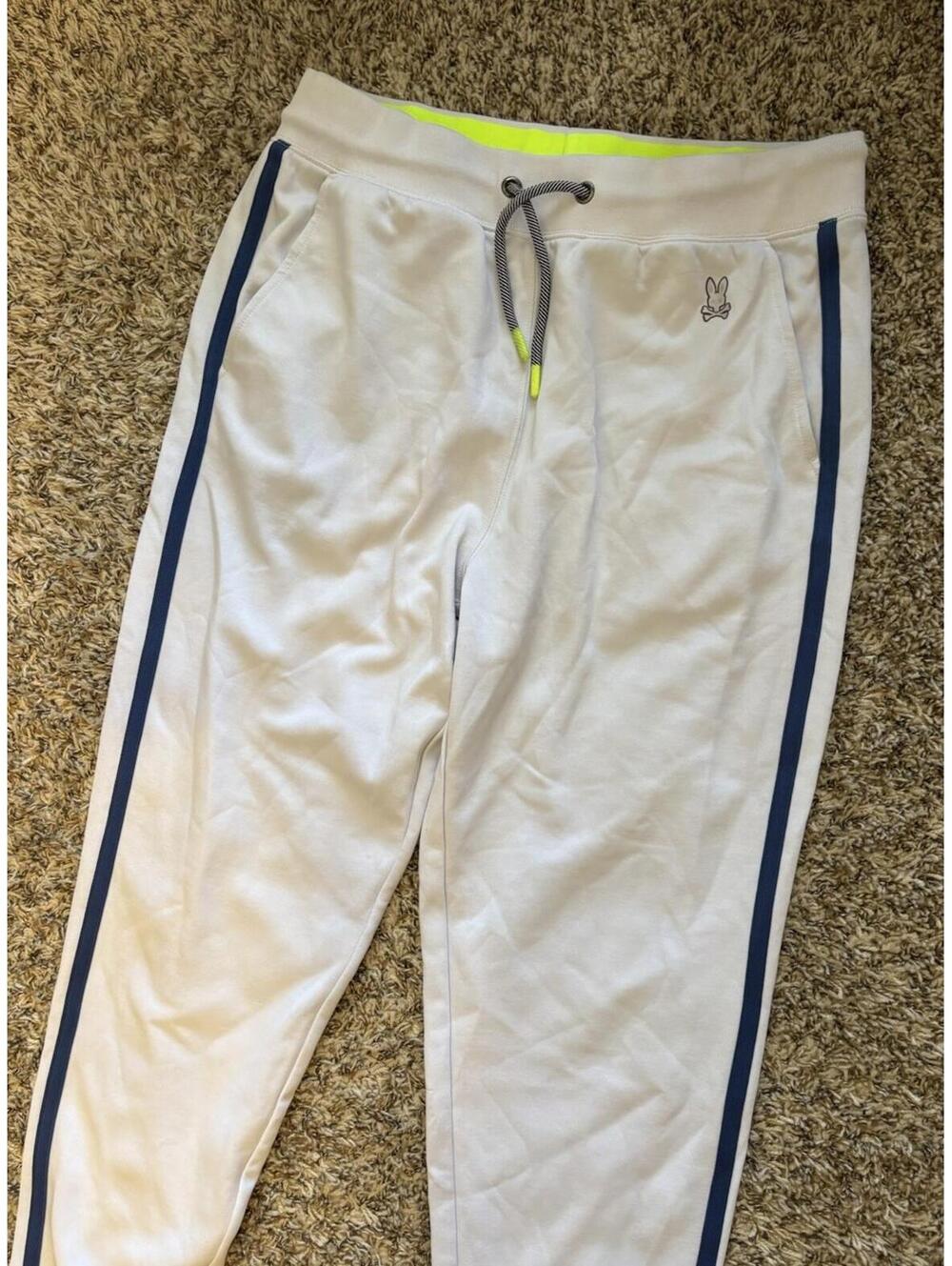 Psycho Bunny Jogger Gray Stretch Pockets Graphic Drawstring Men's Size Large - Picture 3 of 8